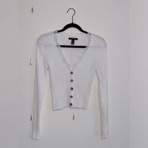 Forever 21 ribbed sweater w/ lace neckline